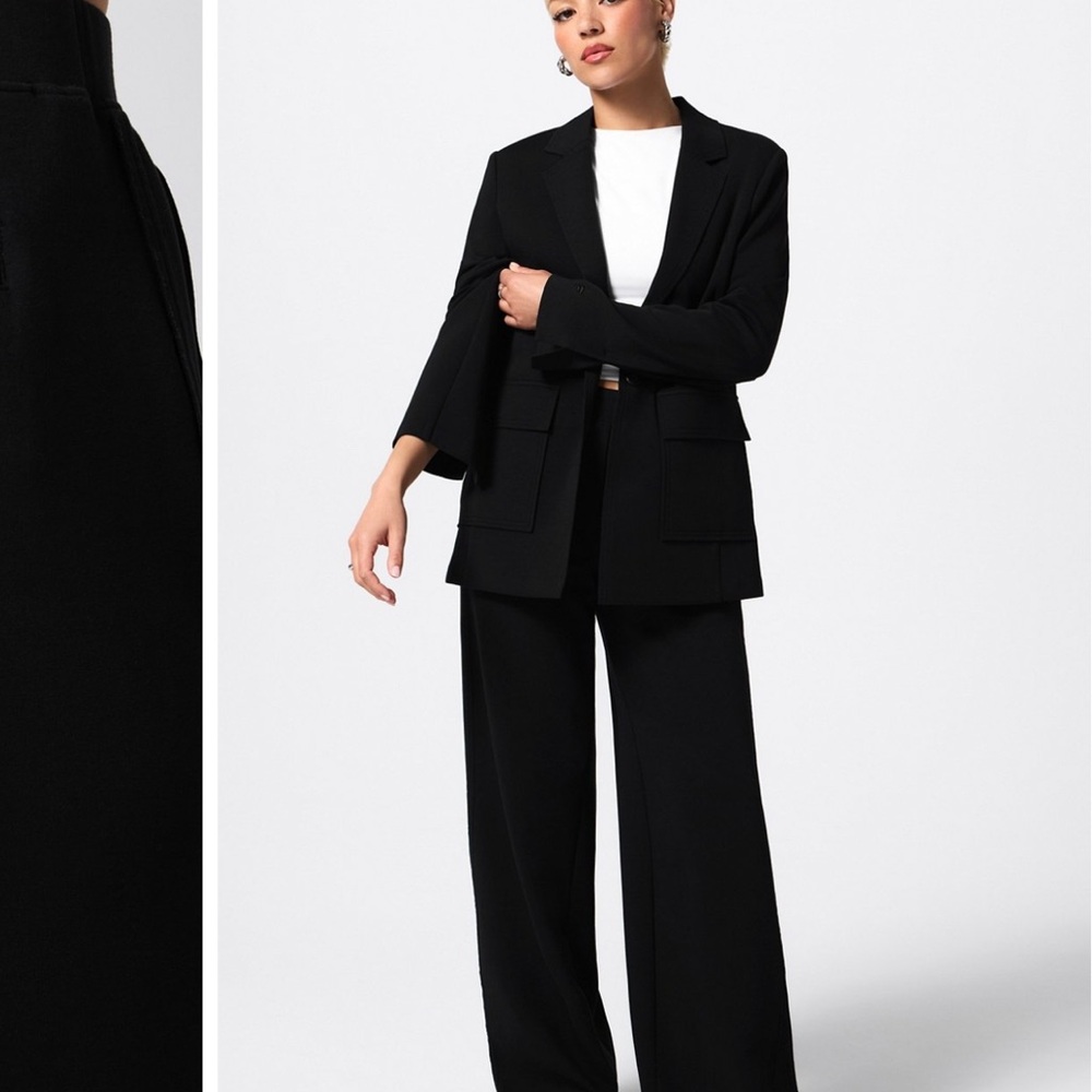 Fabletics black wide leg trousers